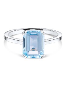 Сребърен пръстен Silver Rectangle Blue Topaz Elegance