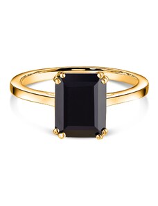 Сребърен пръстен Golden Rectangle Black Tourmaline Elegance