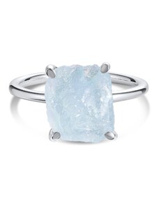 Сребърен пръстен Silver Simple Stone Aquamarine