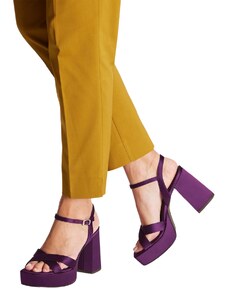 Дамски елегантни сандали на ток Tamaris Touch It лилави