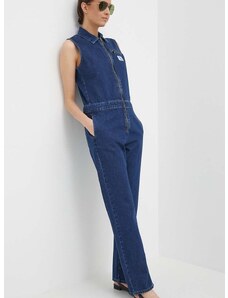 Дънков гащеризон Calvin Klein Jeans в синьо от памук с яка J20J222840