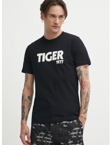 Памучна тениска Tiger Of Sweden Dillan в черно с принт T65617038