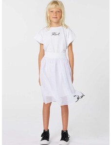 Детска пола Karl Lagerfeld в бяло среднодълга разкроена