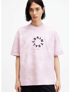 Памучна тениска AllSaints TIERRA TD SS CREW в розово с принт M016PA