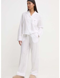 Памучна пижама Polo Ralph Lauren в бяло от памук 4P8004