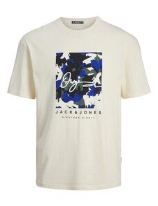 JACK & JONES Тениска 'ARUBA' кремаво / синьо / базалтово синьо / черно