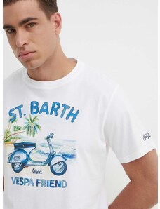 Памучна тениска MC2 Saint Barth в синьо с принт