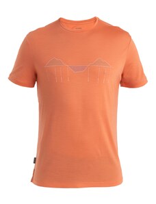 ICEBREAKER Функционална тениска 'Cool-Lite Sphere III' оранжево / черно / мръсно бяло