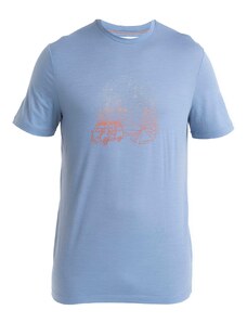 ICEBREAKER Функционална тениска 'Tech Lite III' светлосиньо / тъмнооранжево / бяло