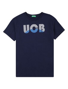 UNITED COLORS OF BENETTON Тениска синьо / тъмносиньо / бяло