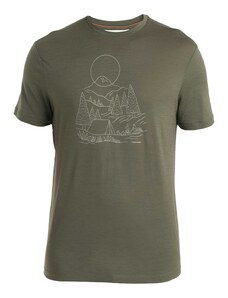 ICEBREAKER Функционална тениска 'Tech Lite III' маслина / мръсно бяло