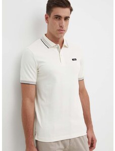 Тениска с яка Calvin Klein в бяло с изчистен дизайн K10K112469
