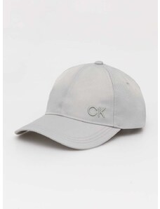 Шапка с козирка Calvin Klein в сиво с изчистен дизайн K60K611726