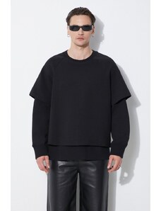 Суичър Neil Barrett Slim Dropped Shoulder Double Layer Sweatshirt в черно с изчистен дизайн MY72251R-Y501-001N