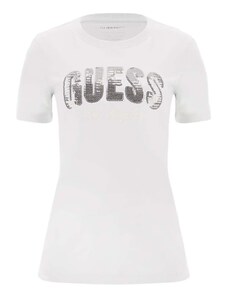 GUESS T-Shirt Ss Rn Sequins Logo Tee W4GI31I3Z14 g011 pure white