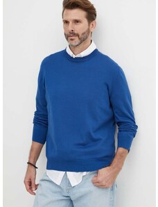 Памучен пуловер Paul&Shark в синьо от лека материя 24411529