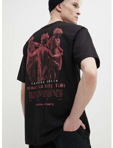 Памучна тениска Vertere Berlin в черно с принт