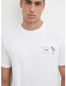 Памучна тениска MC2 Saint Barth в бежово с апликация