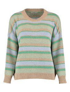 Hailys Пуловер 'Ni44ka' цвят "пясък" / зелено / светлозелено / лилав