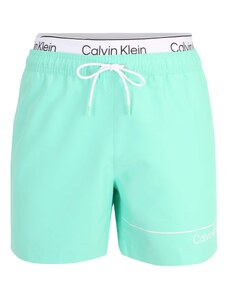 Calvin Klein Swimwear Шорти за плуване тюркоазен / черно / бяло
