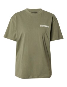 NAPAPIJRI Тениска 'S-FABER' тъмнозелено / оранжево / бяло