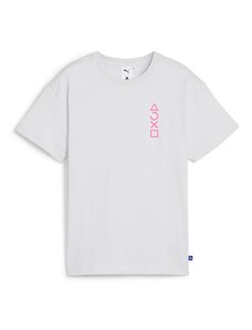 PUMA Тениска 'PUMA X PLAYSTATION' синьо / розово / сребърно / бял памук