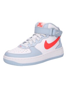 Nike Sportswear Сникърси 'Air Force 1 Mid EasyOn' пастелно синьо / огнено червено / бяло