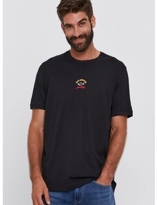 Памучна тениска Paul&Shark в черно с принт