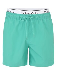 Calvin Klein Swimwear Шорти за плуване зелено / черно / бяло