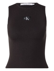 Calvin Klein Jeans Плетен топ черно / бяло