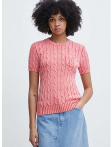 Памучен пуловер Polo Ralph Lauren в розово 211935306