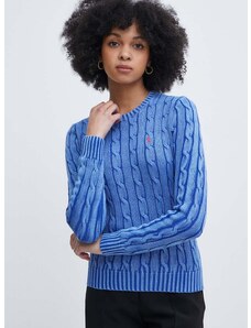 Памучен пуловер Polo Ralph Lauren в синьо от лека материя 211935303