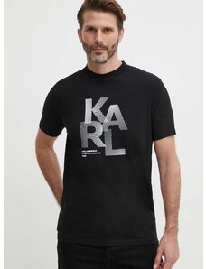Тениска Karl Lagerfeld в черно с принт 542221.755037
