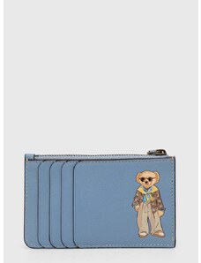 Кожен портфейл Polo Ralph Lauren дамски в синьо 427928770