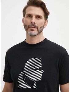 Памучна тениска Karl Lagerfeld в черно с принт 542224.755052