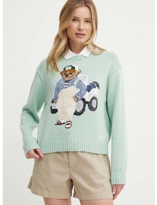 Памучен пуловер Polo Ralph Lauren в зелено 211935309