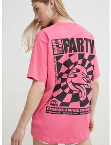 Памучна тениска Vertere Berlin в розово с принт VER T220