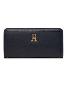 Голям дамски портфейл Tommy Hilfiger Th Monotype Large Slim Wallet AW0AW16210 Space Blue DW6
