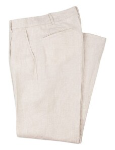 Brooksfield Pleated Linen Trousers — Off-White