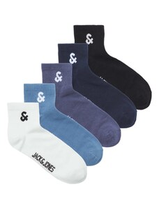 JACK & JONES Къси чорапи 'MILO' нейви синьо / опушено синьо / гълъбово синьо / черно / бяло