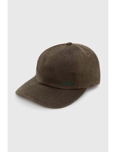 Памучна шапка с козирка Filson Oil Tin Low Profile Logge в зелено с изчистен дизайн FMACC0145