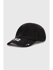 Памучна шапка с козирка 032C 'Multimedia' Cap в черно с принт SS24-A-0020