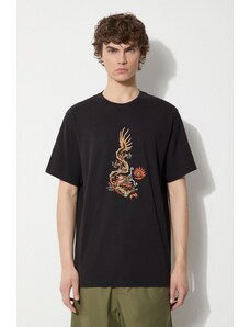 Памучна тениска Maharishi Original Dragon в черно с апликация 5125.BLACK