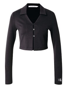 Calvin Klein Jeans Плетена жилетка 'Milano' светлосиво / черно