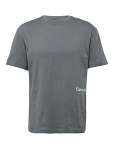Calvin Klein Тениска 'OFF PLACEMENT' сиво / мръсно бяло