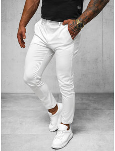Мъжки чино панталон бяло OZONEE O/1411SP