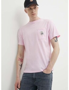 Памучна тениска Kaotiko в розово с апликация