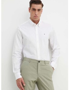 Риза Tommy Hilfiger мъжка в бяло със стандартна кройка с яка с копче MW0MW29969