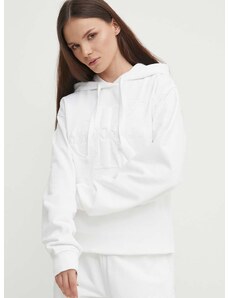 Суичър Calvin Klein Jeans в бяло с качулка с апликация J20J223091