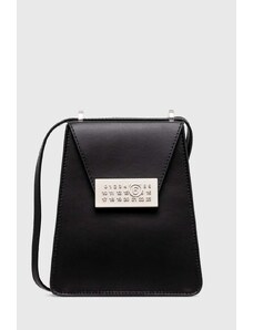 Кожена чанта MM6 Maison Margiela Numbers Vertical Mini Bag в черно SB5WG0018